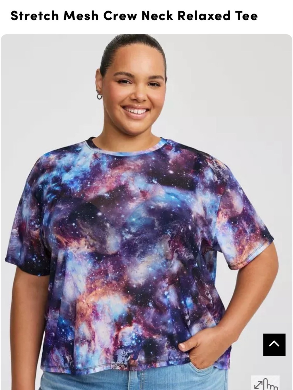 Torrid sz 1 NWT galaxy mesh crew neck shirt